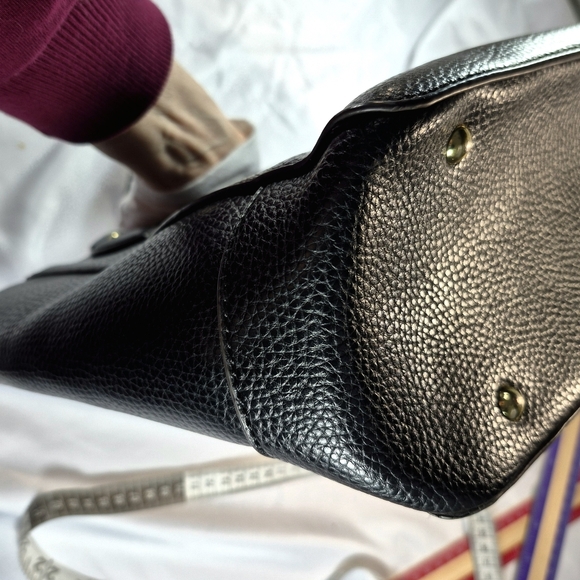 Anne Klein Black Faux Leather Lion Logo Tassel Tote Bag - Picture 16 of 16